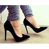 cheap Stiletto Heels-Women&#039;s Heels Pumps Valentines Gifts Stilettos High Heels Daily Solid Colored Stiletto Heel Pointed Toe Basic Casual Walking PU Loafer Wine Black / Red Almond