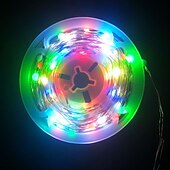 olcso USB-tápellátás-33 láb rgb tündérfüzér lámpák, 100 led vízálló villogó lámpák 32 gombos távirányítóval karácsonyi ünnepi dekorációhoz