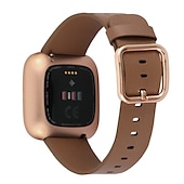 preiswerte Fitbit-Uhrenarmbänder-Uhrenarmband für Fitbit Versa 2 / Versa Lite / Versa SE / Versa Echtes Leder Ersatz Gurt Schnellspanner Verstellbar Armband