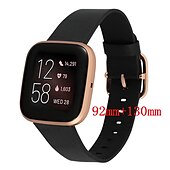 preiswerte Fitbit-Uhrenarmbänder-Uhrenarmband für Fitbit Versa 2 / Versa Lite / Versa SE / Versa Echtes Leder Ersatz Gurt Schnellspanner Verstellbar Armband