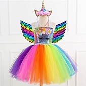 رخيصةأون ازياء البنات-أسبوع الكتاب 2026 ملكة الثلج وحيد القرن فساتين أجنحة باندانا للرأس ملبس ضيق لرقص تنورة توتو فستان العطلة for للفتيات أطفال طفل صغير كريسماس عيد الميلاد مهرجان السنة الجديدة زفاف ضيف حفل زفاف