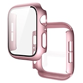 お買い得  スマートウォッチ用ケース-スクリーンプロテクター付き時計ケース と互換性があります Apple Watch Series 8 7 41mm 45mm / Series 6 5 4 SE 40mm 44mm / Series 3 2 1 38mm 42mm 傷つきにくい バンパーフルカバー 強化ガラス / PC 腕時計 カバー