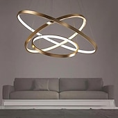 cheap Circle Design-3-Light 80/60/40/20 cm LED Pendant Light Metal Acrylic Ring Circle Design Dimmable Painted Finishes Modern 90W/113W 3-Rings 4-Rings ONLY DIMMABLE WITH REMOTE CONTROL