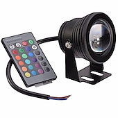 billige Undervannslamper-damlys undervannsfontenelys led nedsenkbar spotlight rgb 16farger vanntett med fjernkontroll 10w dc12v utendørs hage landskapslys 1stk 2stk