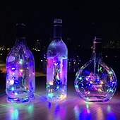 cheap Battery String Lights-Elegant Wedding Reception Party LED Wine Bottle Cork String Light 4pcs 1pc 2m 20LED Electroplating Starry Wire String Lights for Bottle DIY Table Decoration Christmas Wedding Party
