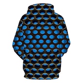 baratos Padrão 3D-Homens Geométrica 3D Moletom Moletons Designer Básico Manga Longa Com Capuz Vermelho Azul Outono Designer