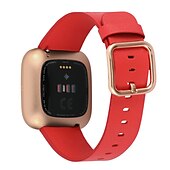 preiswerte Fitbit-Uhrenarmbänder-Uhrenarmband für Fitbit Versa 2 / Versa Lite / Versa SE / Versa Echtes Leder Ersatz Gurt Schnellspanner Verstellbar Armband