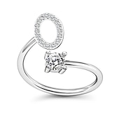 billige Trendy smykker-1 stk Bandring For Herre Dame Krystall Hvit Legering Klassisk