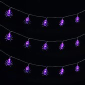 お買い得  屋内ハロウィーン-ハロウィンライトスパイダーストリングライト10 ledパープルスパイダー1.5m 4.9ft ledおもちゃハロウィンゴーストフェスティバルホラー装飾用品パーティーコスチューム用