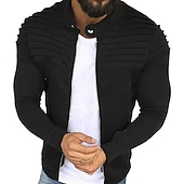 voordelige Casual Jassen-Voor heren Overgangsjack Vrijetijdsjas shacket Cardigan Alledaagse kleding Herfst Marine Rode Wijn Zwart Lichtgrijs Gewatteerd jack
