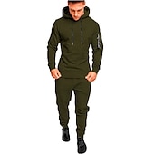 ieftine treninguri de bază-Bărbați Trening Costum de baie Cordon 2 bucăți Mată Set de ținute Costume Vară Primăvară Toamnă Gri Închis Negru Bumbac Gimnastică antrenament Instruire activă Jogging Termic cald Απαλό Confortabil