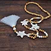 abordables Bijoux mode-1 pc Collier Pendentif Collier de Perle For Femme Plein Air Cadeau Fête d&#039;anniversaire En bois Pierre Fait main Amis Etoile / Collier Sautoir / Collier de perles