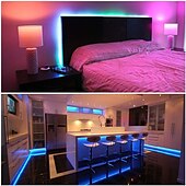 billiga Fjärrkontroll-20m 65,6ft led strip lampor rgb färgskiftande smd 5050 tejplampor flexibla för sovrum kök DIY heminredning 12v 10a