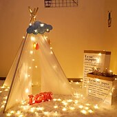 رخيصةأون يعمل بالبطاريات-3 متر 6 متر 10 متر LED سلسلة أضواء الكريسماس 20 40 80 LED لعيد الميلاد عطلة حفل زفاف غرفة نوم الفناء الديكور عيد الميلاد المتعري أضواء الجنية