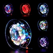 olcso USB-tápellátás-33 láb rgb tündérfüzér lámpák, 100 led vízálló villogó lámpák 32 gombos távirányítóval karácsonyi ünnepi dekorációhoz