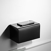 cheap Toilet Paper Holders-Black Toilet Paper Holder Space Aluminum Waterproof Tissue Box Punched Shelf Wall Mount Tissue Holder New Design