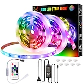 billige vanntette stripelys-rgbic stripe lys 5m 10m led lys stripe 150-300 lysdioder 16 millioner drømme farge skiftende hjem utendørs dekorasjon vanntett jul