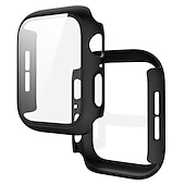 お買い得  スマートウォッチ用ケース-スクリーンプロテクター付き時計ケース と互換性があります Apple Watch Series 8 7 41mm 45mm / Series 6 5 4 SE 40mm 44mm / Series 3 2 1 38mm 42mm 傷つきにくい バンパーフルカバー 強化ガラス / PC 腕時計 カバー