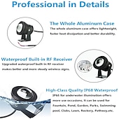 お買い得  水中ライト-LED池プールライト水中噴水スポットライトリモコンrgb防水色変更12v風景用LEDビーズ