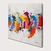 cheap Abstract Paintings-Oil Painting Hand Painted Square Abstract Modern Rolled Canvas (No Frame)