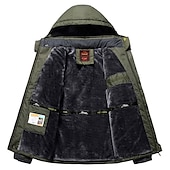 levne pánské aktivní svrchní oděvy-Pánské Dağcı Ceketi Bunda lyžařská Dağcı Rüzgarlığı Fleece Zima Venkovní Větruvzdorné Prodyšné Kapuce Zimní bunda Vrchní část oděvu Jeden jezdec Lov Rybaření Lezení Černá Armádní zelená Červená Modrá