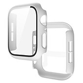 お買い得  スマートウォッチ用ケース-スクリーンプロテクター付き時計ケース と互換性があります Apple Watch Series 8 7 41mm 45mm / Series 6 5 4 SE 40mm 44mm / Series 3 2 1 38mm 42mm 傷つきにくい バンパーフルカバー 強化ガラス / PC 腕時計 カバー