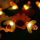 cheap Battery String Lights-Bee Lights String Led Honey Bee Shape Fairy Lights For Outdoor Home Garden Fence Summer Decoration