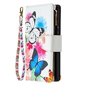 billiga Skal och fodral till Samsung-telefon fodral Till Samsung Galaxy S24 S23 S22 S21 S20 Plus Ultra A54 A34 A14 A73 A53 A33 A42 Notera 20 10 Plånboksfodral Lucka med handledsrem Stöd Träd Fjäril Blomma PU läder