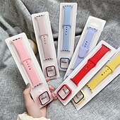 cheap Apple Watch Bands-Watch Band for Apple Watch Series 8 7 6 5 4 3 2 1 SE Silicone Replacement  Strap Breathable Sport Band Wristband