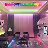economico Controllo WiFi e musica-luci di striscia led controllo app bluetooth 20m 66ft 600leds / 15m 49ft450leds rgb cambia colore smd5050 sincronizzazione musicale flessibile per la casa cucina decorazione tv