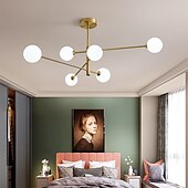 cheap Chandeliers-105 cm LED Ceiling Light Nordic Style Cluster Design Modern Geometric Shapes Single Design Pendant Light Metal Sputnik Gold Black Electroplated 110-120V 220-240V