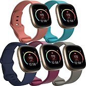 baratos Pulseiras de relógio Fitbit-Pulseira de Smartwatch Compatível com Fitbit Versa 4 Sense 2 Versa 3 Sense Silicone macio Relógio inteligente Alça Elástico Respirável Pulseira Esportiva Substituição Pulseira