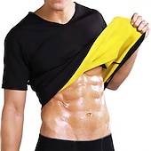 economico T-shirt e canotte attive da uomo-Da uomo Modellatore del corpo Camicia da ginnastica in vita Dimagrante Perdita di peso Effetto sudorazione Per Allenamento in Palestra Esercizio &amp; Fitness Corsa