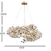 cheap Chandeliers-60 cm LED Gold Chandelier Dimmable Dendritic Structure Spiral Circle Shape Pendant Light Modern Aluminum Anodized 110-120V 220-240V