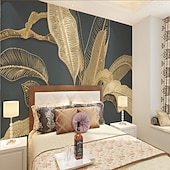 voordelige Behang-muurschildering behang muursticker bekleding print goud tropisch palmblad canvas home decor peel en stick verwijderbaar