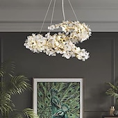 cheap Chandeliers-60 cm LED Gold Chandelier Dimmable Dendritic Structure Spiral Circle Shape Pendant Light Modern Aluminum Anodized 110-120V 220-240V