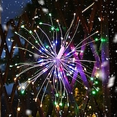 economico Striscie luci a batteria-eleganti luci per fuochi d&#039;artificio impermeabili per feste di matrimonio all&#039;aperto - 180 luci a forma di stella a led in filo di rame scintillanti, 8 modalità, luci sospese con telecomando per