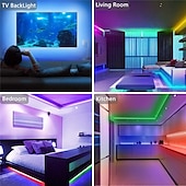 economico Controllo WiFi e musica-luci di striscia led controllo app bluetooth 20m 66ft 600leds / 15m 49ft450leds rgb cambia colore smd5050 sincronizzazione musicale flessibile per la casa cucina decorazione tv