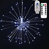 economico Striscie luci a batteria-led starburst scintillio luci fai da te esterno impermeabile luci stringa fata 8 modalità con telecomando per la festa di nozze natale arredamento camera da letto 4 confezioni 2 confezioni 1