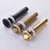 cheap Pop Up Drains-Electroplated  Pop-up Water Drain With Overflow Superior Quality Faucet Accessory Antique Brass Golden and Black Finished