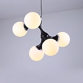cheap Chandeliers-48 cm Pendant Light Cluster Design Chandelier Black White Silver Metal Electroplated Painted Finishes Modern 110-120V 220-240V