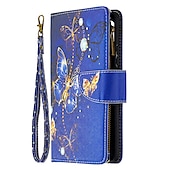 billiga Skal och fodral till Samsung-telefon fodral Till Samsung Galaxy S24 S23 S22 S21 S20 Plus Ultra A54 A34 A14 A73 A53 A33 A42 Notera 20 10 Plånboksfodral Lucka med handledsrem Stöd Träd Fjäril Blomma PU läder