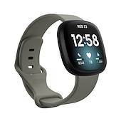 billiga Fitbit klockband-Klockarmband för Fitbit Versa 3 Sense Silikon Ersättning Rem Andningsfunktion Sportband Armband