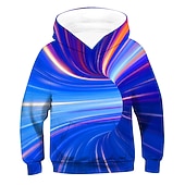 Недорогие Мальчиковое 3D-зрение и геометрия-Мальчики 3D 3D-печати Толстовка Длинный рукав 3D печать Весна Осень Зима Активный Классический Дети 2-12 лет Школа на открытом воздухе Повседневные