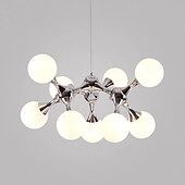 economico Lampadari-75 cm sputnik design lampadario lampada a sospensione stile nordico design a grappolo argento metallo nero finiture verniciate elettrolitiche 110-120 v 220-240 v