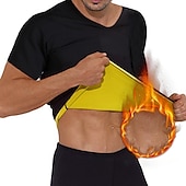 economico T-shirt e canotte attive da uomo-Da uomo Modellatore del corpo Camicia da ginnastica in vita Dimagrante Perdita di peso Effetto sudorazione Per Allenamento in Palestra Esercizio &amp; Fitness Corsa