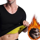 economico T-shirt e canotte attive da uomo-Da uomo Modellatore del corpo Camicia da ginnastica in vita Dimagrante Perdita di peso Effetto sudorazione Per Allenamento in Palestra Esercizio &amp; Fitness Corsa