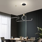 cheap Island Lights-90 cm LED Pendant Light Nordic Island Style Extremely Simple Modern Gold Black Atmosphere Personality Dining Table Long Bar Taipei European Office Restaurant