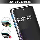 cheap Samsung Screen Protectors-[1 Pack] Screen Protector For Samsung Galaxy S24 Ultra Plus S23 S22 S21 S20 Plus Ultra S10 Note 20 Ultra 10 Plus S25 Ultra Tempered Glass Privacy Anti-Spy 9H Hardness 3D Curved edge