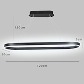 abordables Diseño de línea-80/100cm diseño circular lámpara colgante led estilo nórdico aleación de aluminio acabados pintados moda moderna para comedor cocina salón 110-240v 78w solo regulable con mando a distancia